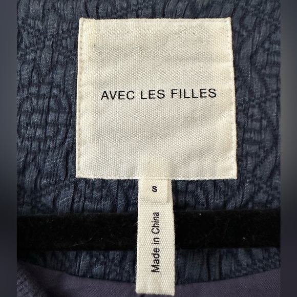 Navy blue bomber Jacket- Size S - Avec Les Filles - Picture 3 of 5